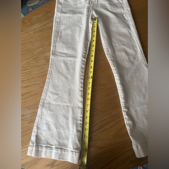 VERONICA BEARD WOMENS CARSON HIGH RISE ANKLE FLARE JEANS ECRU OFF WHITE 27 - Picture 3 of 11